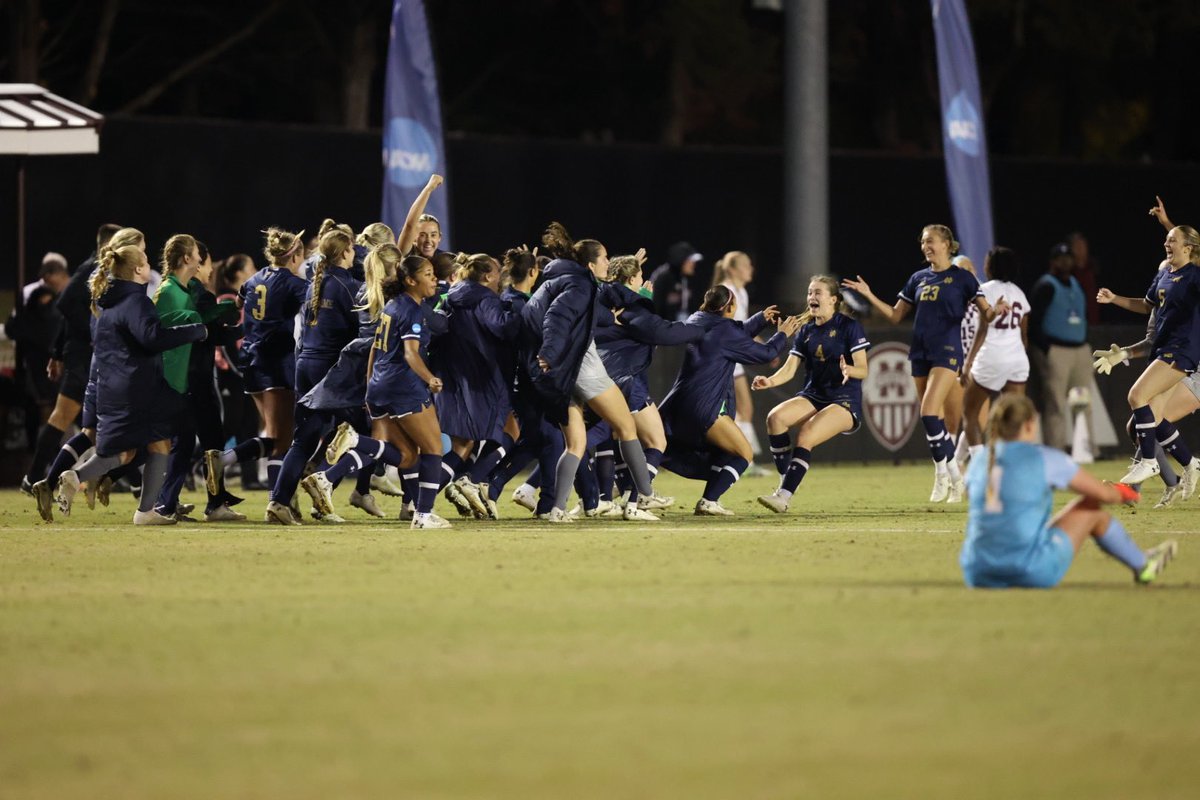 NDSoccer's tweet photo. Scenes from Starkville. Irish advance to the NCAA Quarterfinals! 

#GoIrish ☘️ https://t.co/1h9tnoxXNn