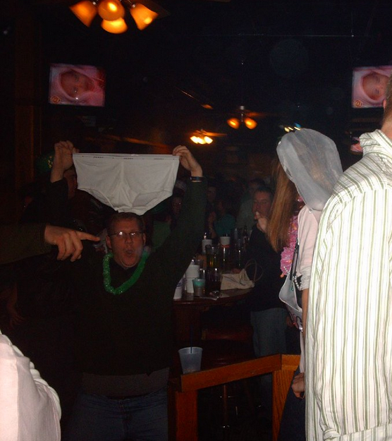 Herewego10132's tweet photo. Bachelorette has a dare that she needs to get a guy's underwear, luckily a generous tighty whitie guy pulls through for her, giving up his white Jockey briefs. https://t.co/M0iyuuDT3Y