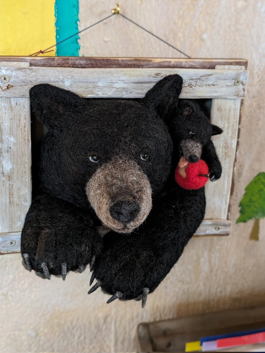 happa27's tweet photo. 本日12:00〜17:00 OPEN！

🐻どうぶつたちの集会🐻
12/1(日)まで開催中♪

アメリカクロクマ
Studio-Argaliさんの壁穴シリーズ
リアルだけど、優しい表情で
どこか人っぽいところもあり🤭

くまさんの瞳がたまらないですね
どこまでも無邪気な子熊と一緒に♪
���の先から肉球まで🐾
いろんな角度から🐻 https://t.co/2TBIUOG4Gw