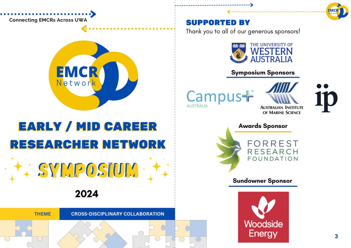 The Early-Mid Career Researcher Network is proud to present the inaugural UWA EMCR Symposium taking place on the Friday 6th December! We wish to thank our Gold Sponsors, Campus Plus, IIP and AIMS for supporting this event. Big thank you as well to Woodside for supporting the