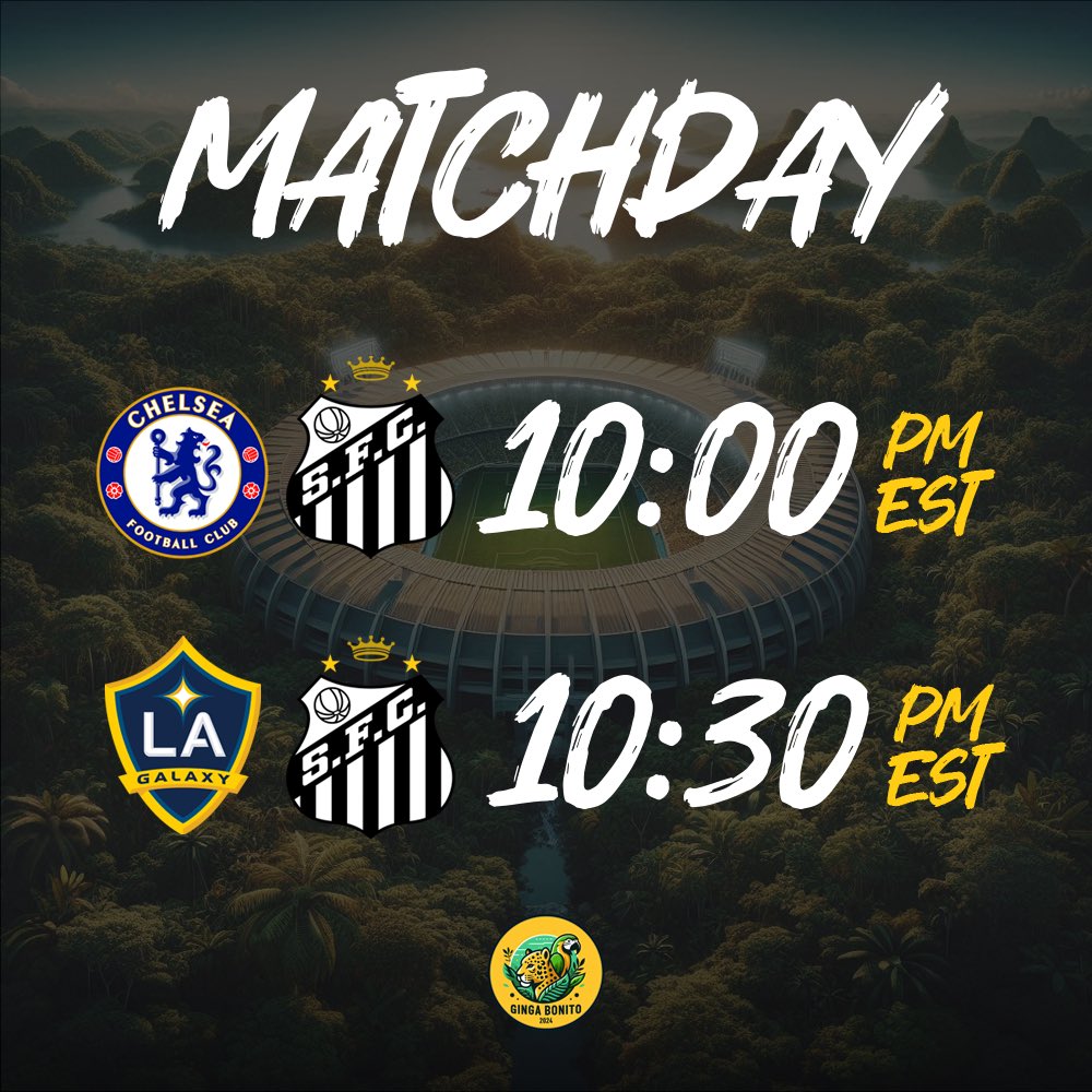 🏆 MATCHDAY!

🏴󠁧󠁢󠁥󠁮󠁧󠁿 Chelsea vs Santos 🇧🇷

🇺🇸 LA Galaxy vs Santos 🇧🇷

We’re coming for all 6 points tonight 🐆