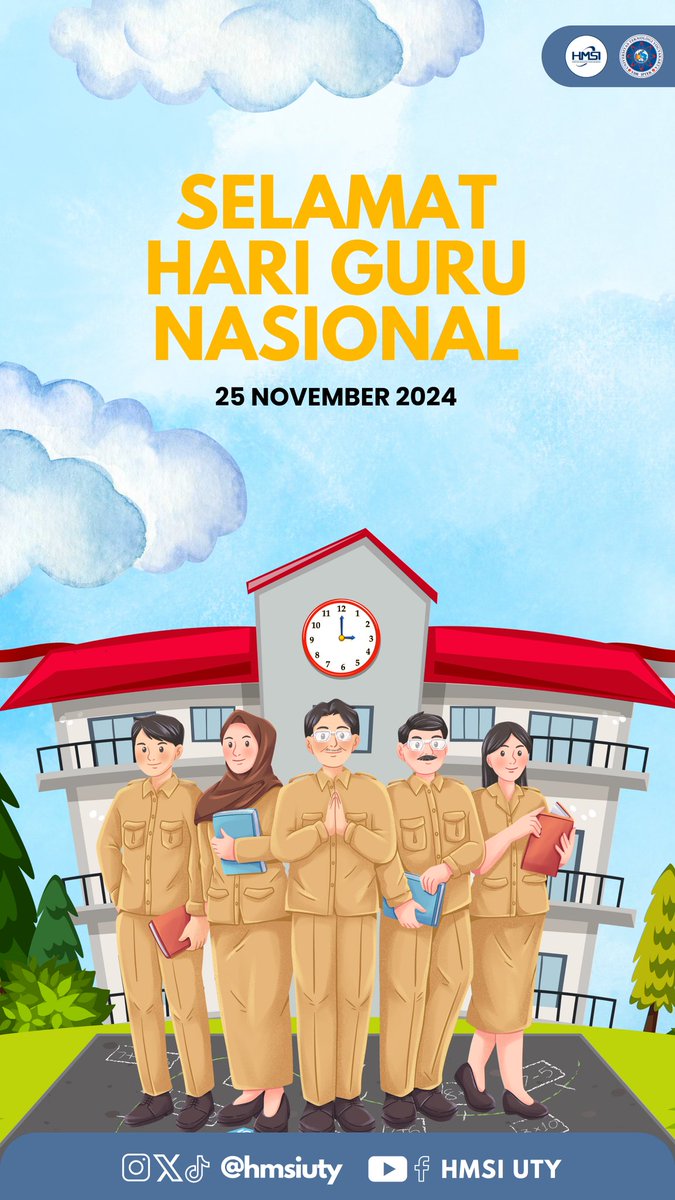 hmsiuty's tweet photo. Selamat Hari Guru 2024! Terima kasih atas dedikasi dan perjuanganmu dalam mencerdaskan generasi bangsa. Jasamu tak akan pernah tergantikan https://t.co/MoXGpJyAow