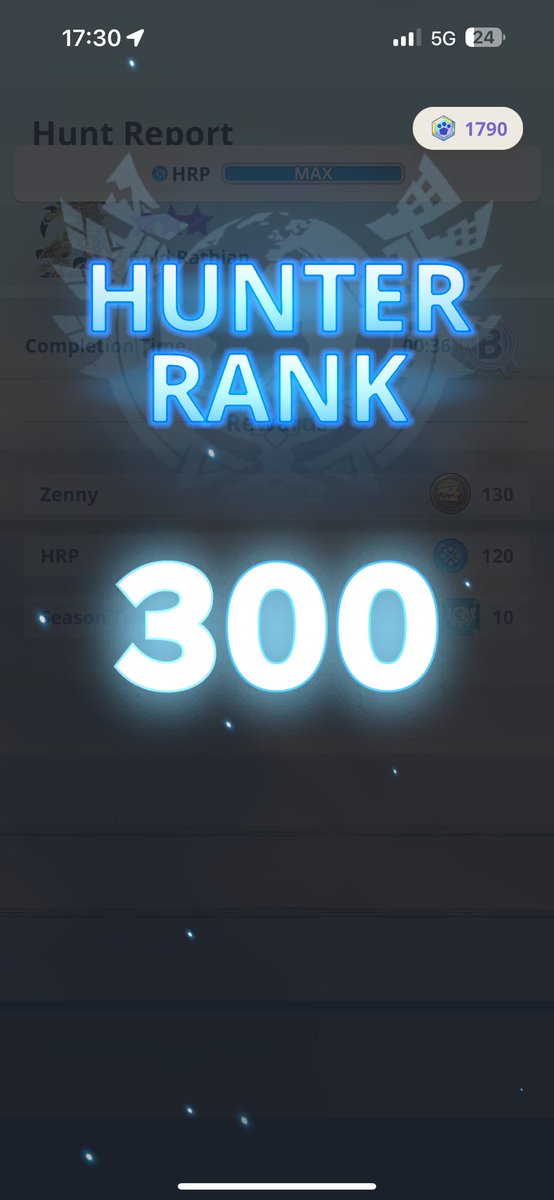 kojima_william's tweet photo. Finally reached max level aka Hunter Rank 300 after 1 year 2 months. Can’t believe I can reach this from a game that requires lots of walking 😂 Must thank my neighbours, colleagues and friends for keeping me going.

#monsterhunter #monsterhunternow #mhn #mhnow #hr300 #singapore https://t.co/sdklmcjyci