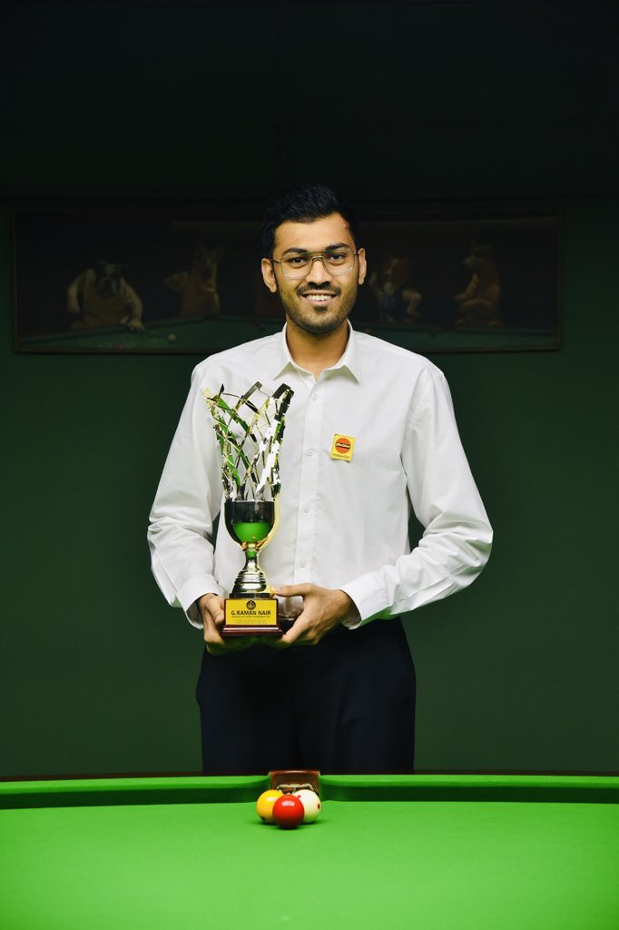 dhvaj's tweet photo. “Victory on the green baize! 🏆🎱 Thrilled to emerge as the champion of the G. Raman Nair Billiards Championship. Hard work and passion pay off! 💪 #BilliardsChampion #GameOn” @IndianOilcl @IOCGujarat https://t.co/D9oQpINYcI