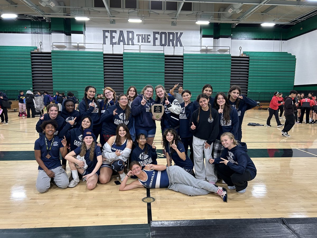 ACHS_LadyScorps's tweet photo. The Camarillo Girls brought home the 1st place trophy at Pacifica this evening. Lead by Senior Capt Trinity Tipton and Tegan Moise, both earning 1st place finishes followed by Sofia 2nd, Aubrey 3rd and Taetum and Siena 4th @VCPreps @EliavAppelbaum @ScorpAthleticBC https://t.co/mCRWouIhiu