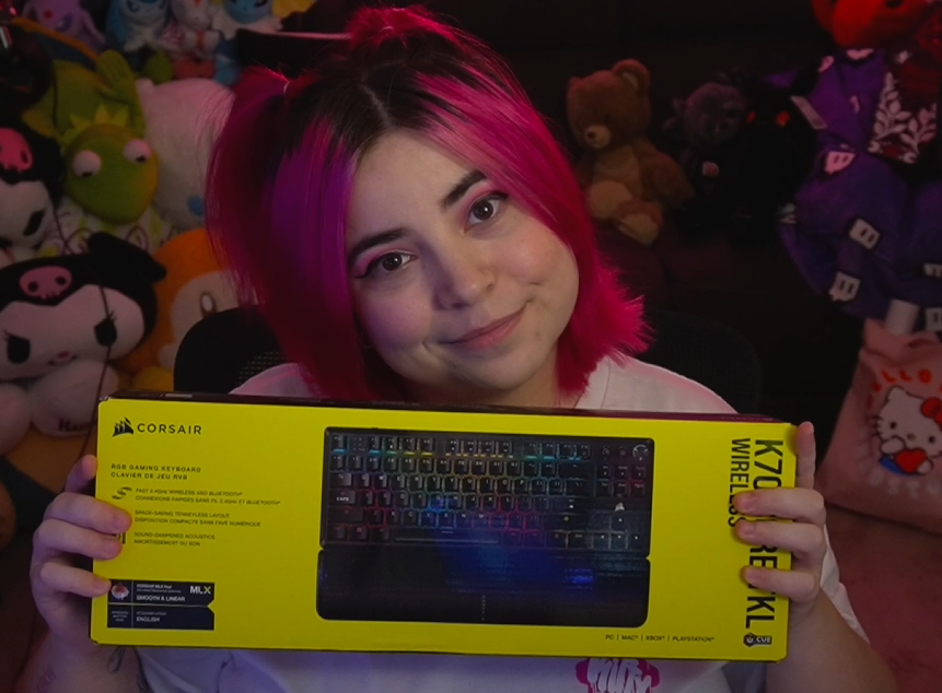 Xtraliana's tweet photo. TODAY IS THE DAY! 

I'm currently live on Twitch and unboxing the new K70 Core TKL Wireless sent by @CORSAIRANZ💛#GiftedAD #CORSAIRANZ https://t.co/Fys6aw3FYS