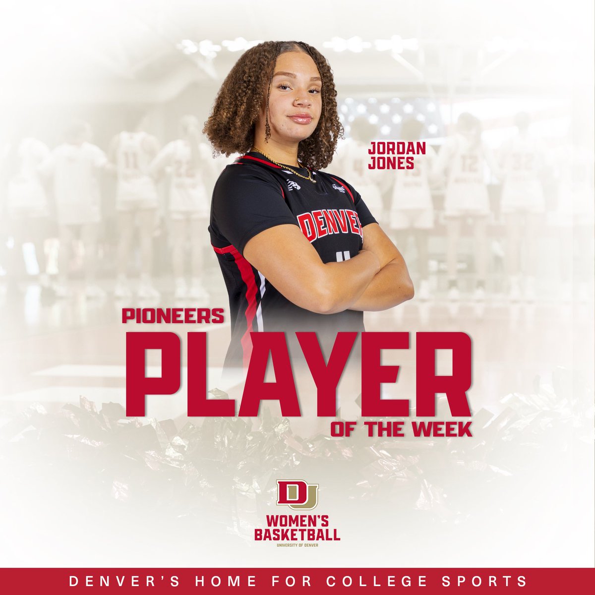 Pioneers Player of the Week 📣 Jordan Jones 

Week 3 @du_whoops Pioneers Player of the Week, Jones averaged 21.5PPG this week. Scoring a season high of 28 points in today’s win, Jones also combined for 23 rebounds, 6 assists, and 3 steals on the week. 

 #GoPios | #Progress | 2%