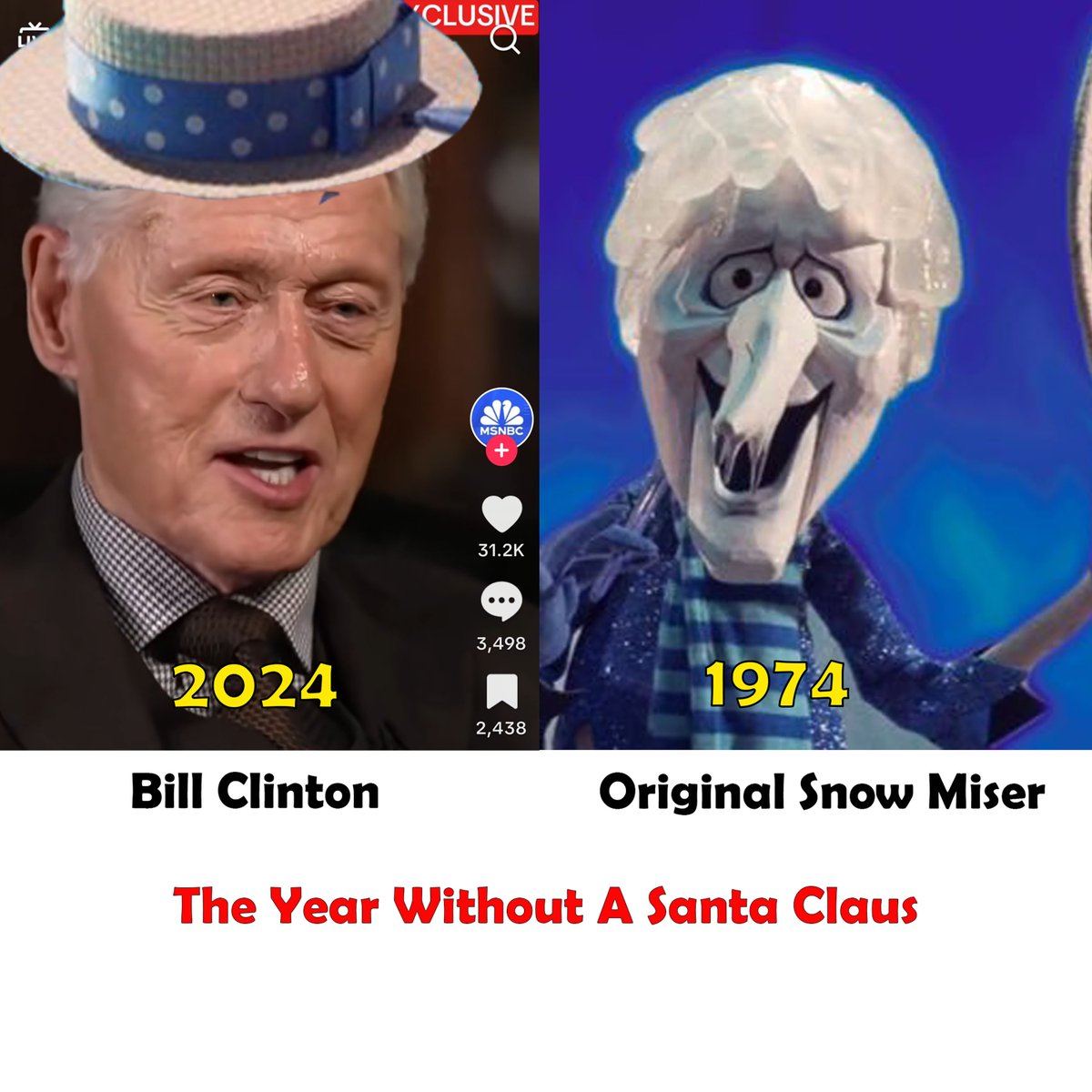 I was watching the MSNBC Exclusive Interview tonight with former President Bill Clinton and could not help but notice. Once seen it cannot be unseen. <a href="/elonmusk/">Elon Musk</a>  <a href="/realDonaldTrump/">Donald J. Trump</a> <a href="/DonaldJTrumpJr/">Donald Trump Jr.</a>