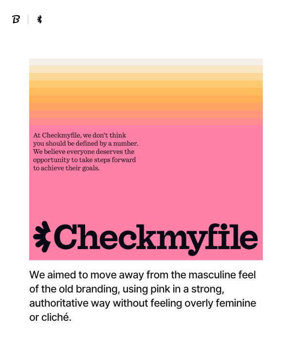 brandfetch's tweet image. In the credit industry, customers often feel lost or judged. The new CheckMyFile identity is about empowering users with tools and clarity—guiding them with motivational colors, “credit steps,” and a fresh perspective. 💡 #Credithealth #CheckMyFile