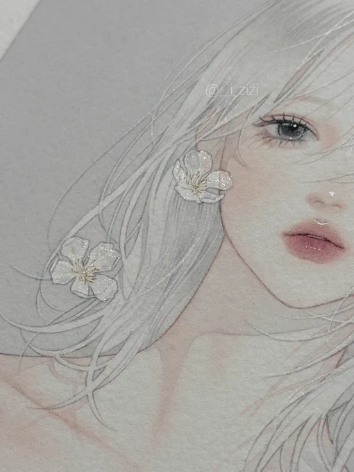 きらめく花#透明水彩 