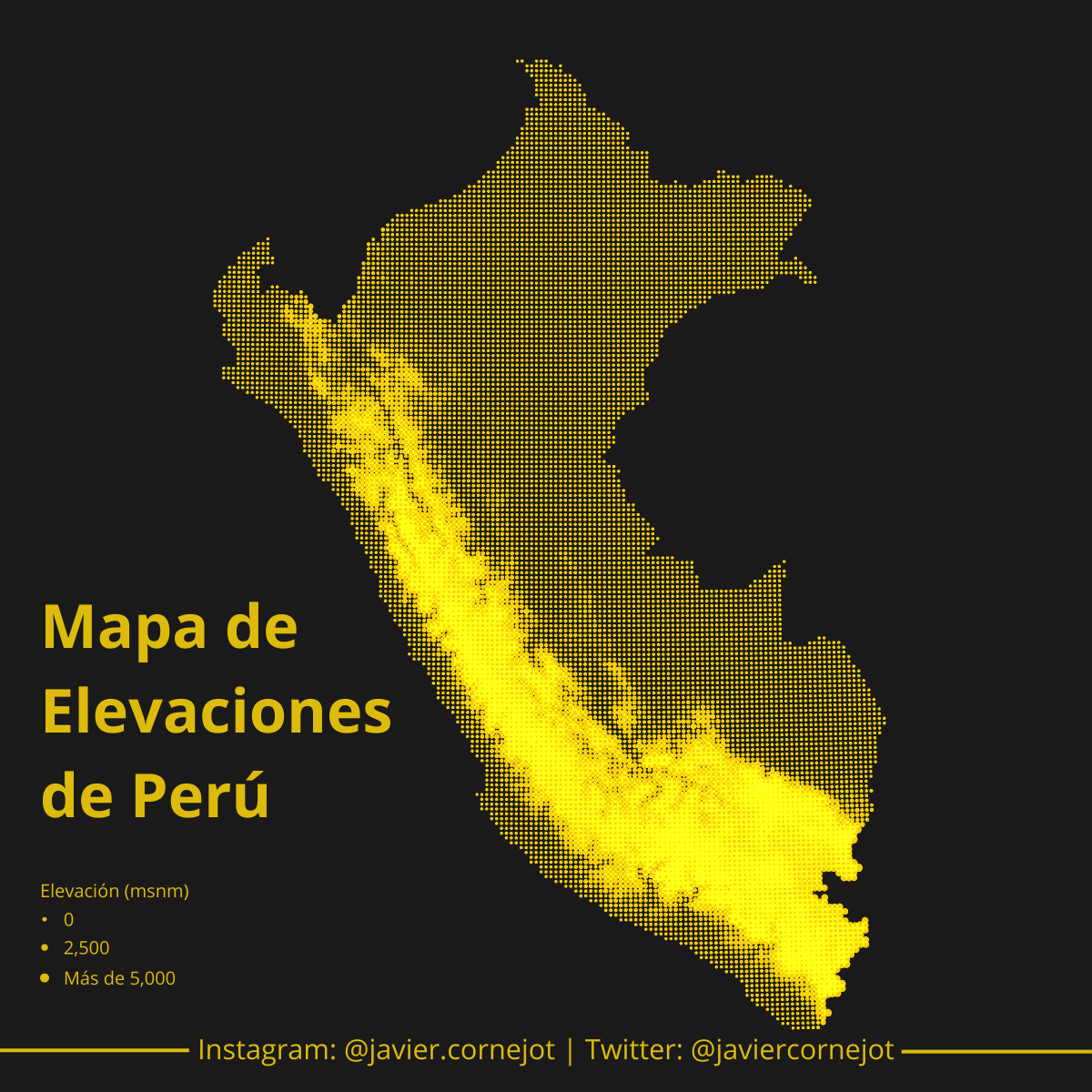#30DayMapChallenge | Día 24 | Solo formas circulares.
Elevaciones de Perú.