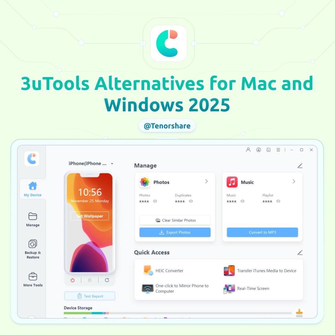 Tenorshare_Inc's tweet image. 🛠3uTools not working?
💡Here are the 3 best alternatives for you!
🔗tenorshare.com/iphone-data/3u… 

#Tenorshare #iCareFoneTransfer #iPhoneBackup #iCloud