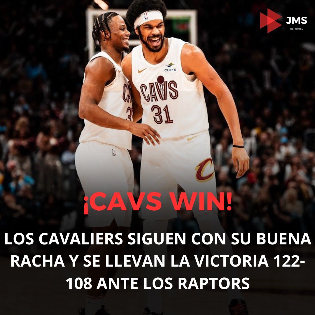 JMSdeportes's tweet photo. ¡SIGUEN DOMINANTES!🏀🔥

Los @cavs siguen dominando la liga y demostrando que son el mejor equipo de la NBA.
Esta vez logran vencer a los @raptors 

#nba #cavs #raptors https://t.co/BYNGgvscr5