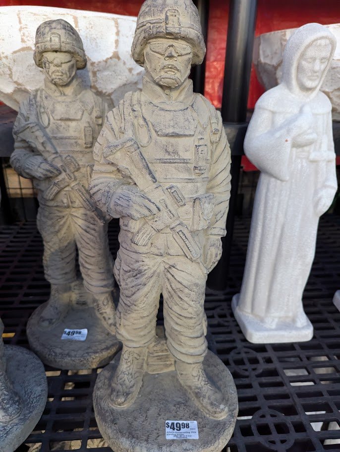 baconops's tweet image. I heard an HEB employee say "we're having trouble selling the soldiers next to the Franciscans" 🙃🙏