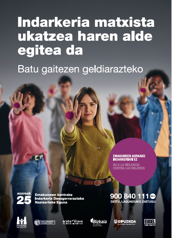 tknika's tweet photo. Tknikan bat egiten dugu 𝐄𝐦𝐚𝐤𝐮𝐦𝐞𝐞𝐧𝐠𝐚𝐧𝐚𝐤𝐨 𝐈𝐧𝐝𝐚𝐫𝐤𝐞𝐫𝐢𝐚𝐫𝐞𝐧 𝐀𝐮𝐫𝐤𝐚𝐤𝐨 𝐄𝐠𝐮𝐧𝐚-rekin.

🟣 "Indarkeria matxista ukatzea haren alde egitea da. Batu gaitezen geldiarazteko".
🟣"Negar la violencia machista es una forma de apoyarla. Unámonos para pararla” https://t.co/vgoNMT1L32