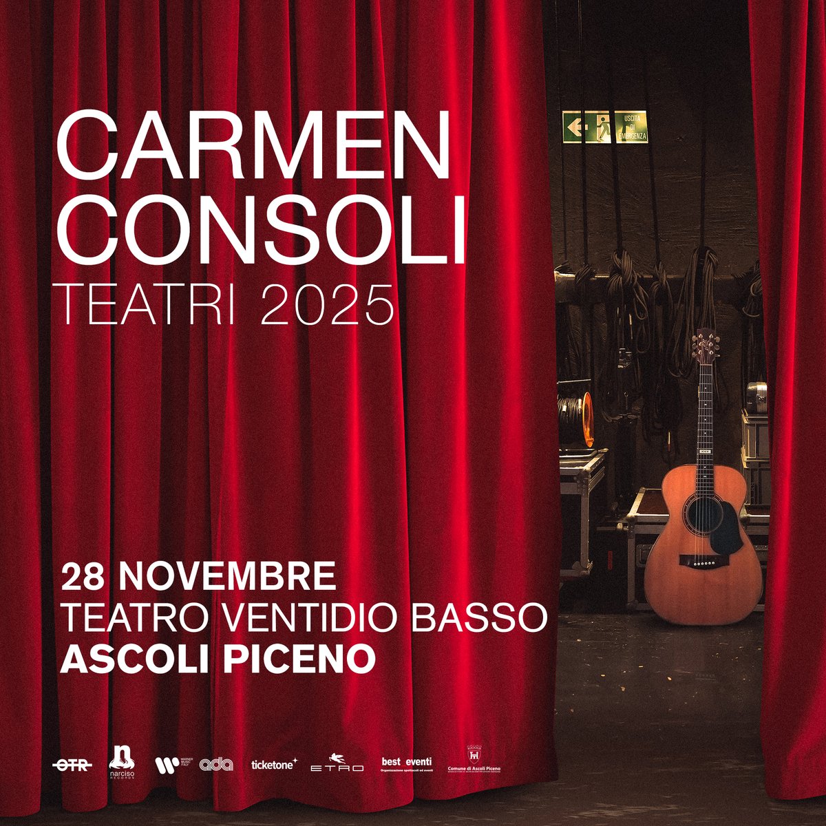 Il tour teatrale di Carmen Consoli, che partirà a ottobre 2025, farà tappa anche ad Ascoli, con un concerto il 28 novembre 2025 al Teatro Ventidio Basso. I biglietti sono in vendita sul circuito TicketOne e presso la biglietteria in Piazza del Popolo.

facebook.com/ascolipiceno/p…
