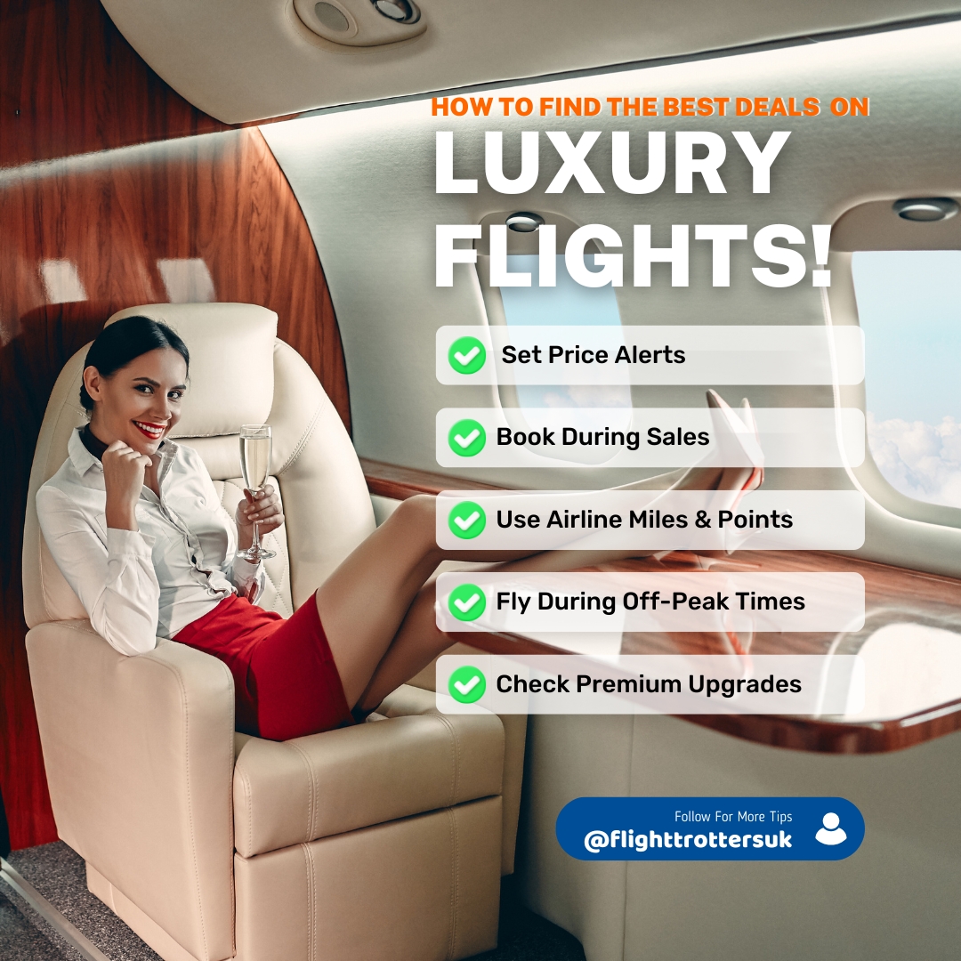flighttrotter's tweet photo. Dreaming of luxury flights without breaking the bank? ✈️💺 Follow these tips to fly in style at the best price! 🤑✨ Ready to elevate your travel game? 

#flighttrottersuk #LuxuryTravel  #TravelTips  #FlightDeals #luxuryflight #r4today https://t.co/1yc9yFUNGk