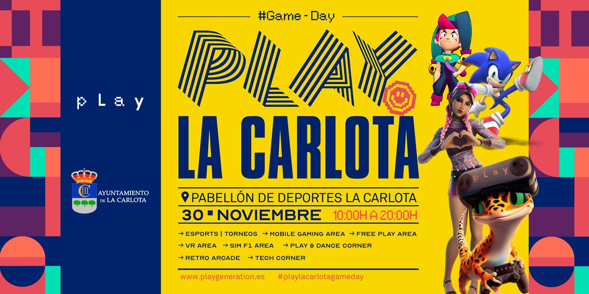playgenpro's tweet photo. ¡Buenos días players! 😎☕️
Este finde tenemos dos pedazo de eventos:
🟡 Play LA CARLOTA #GameDay
📅 30 Noviembre
🟢 Play EL EJIDO #GameParty
📅 29 y 30 Noviembre
🌐 https://t.co/MNCrChdZzX https://t.co/LTO0bJiHQf
