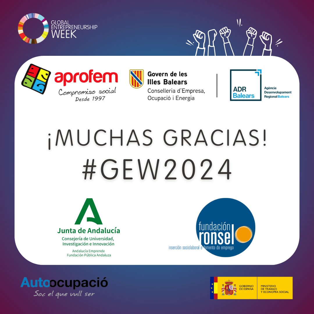 GEW Spain (@gewspain) on Twitter photo ✨ ¡Gracias por habernos acompañado en esta increíble GEW 2024! ✨
Queremos agradecer especialmente a @aprofemorg, <a href="/adr_balears/">ADR Balears</a>, <a href="/aemprende/">Andalucía Emprende</a>, <a href="/fundacionronsel/">fundación ronsel</a> y <a href="/autoocupacio/">Autoocupació</a> por su valiosa colaboración y apoyo. 💡🤝
#GEW2024 #Hastalapróxima ✨ ¡Gracias por habernos acompañado en esta increíble GEW 2024! ✨
Queremos agradecer especialmente a @aprofemorg, <a href="/adr_balears/">ADR Balears</a>, <a href="/aemprende/">Andalucía Emprende</a>, <a href="/fundacionronsel/">fundación ronsel</a> y <a href="/autoocupacio/">Autoocupació</a> por su valiosa colaboración y apoyo. 💡🤝
#GEW2024 #Hastalapróxima