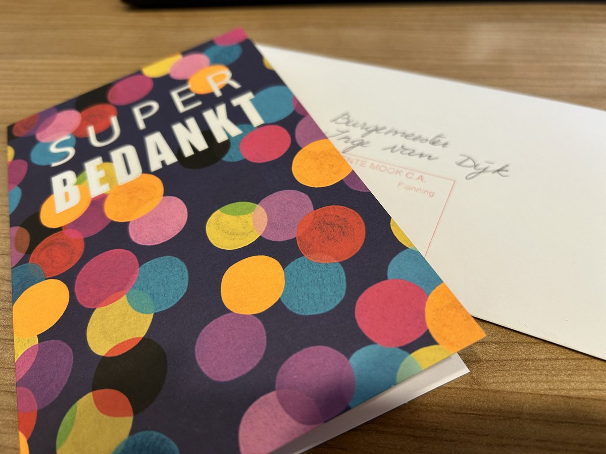 Wat een goed begin van de werkweek! Een superlief bedank kaartje van twee inwoners van <a href="/MookMiddelaar/">Mook en Middelaar</a> 😊 Wie wordt daar nou niet vrolijk van 👍