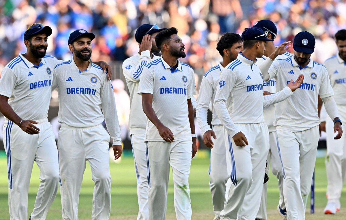 ramjai09's tweet photo. India triumphed over Australia with a commanding victory by 295 runs in the Test match held in Perth. 🇮🇳 #INDvsAUS https://t.co/wt4fGjNd7f