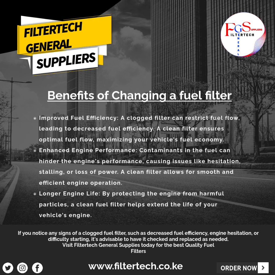 Filtertech_GS's tweet image. A fuel filter is a vital component of your vehicle&apos;s engine. It acts as a barrier, trapping contaminants like dirt, rust, and debris from the fuel before it reaches the engine.

#filtertechgeneralsupplies #FilterTech #airfilter #IndustrialSolutions #EngineHealth #carmaintenance
