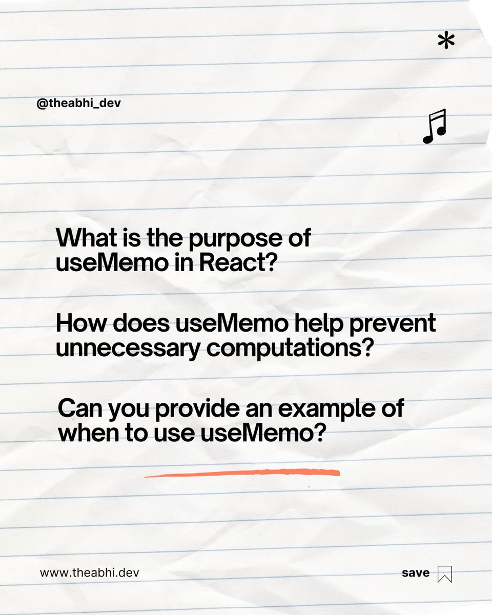 theabhi_dev's tweet image. React Performance Optimization Prep! 💡 Tackle these essential questions about useMemo, useCallback, and useRef for your next interview. 🚀 #ReactInterview #CodingPrep #MERNChallenge 1/2