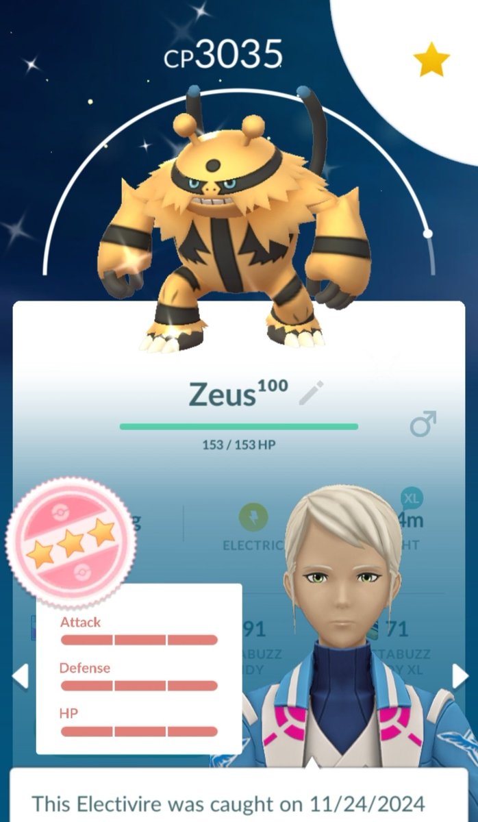 Purplegod4FN's tweet photo. Mighty Electivire as MY 6th SHUNDOO! I want say I called it. In the last 5 mins! #PokemonGOWildArea2024 #mightypokemon #pokemongo #shundo #WildArea2024 https://t.co/eK5h4droA7