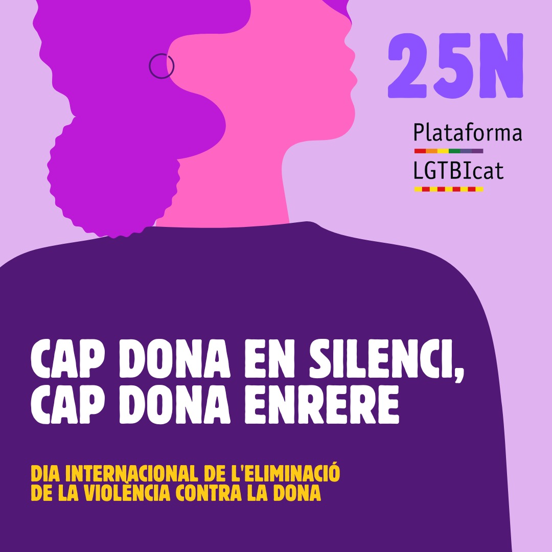 💜 25N - Dia Internacional contra la Violència Masclista
🏳️‍🌈 Les dones #LBTIQ també pateixen:

🟣Rebuig familiar.
🟣Violència sexual correctiva.
🟣Precarietat laboral.
🟣Violència institucional.

👉 Escoltem, eduquem i lluitem per un futur sense violències.
#25N #NiUnaMenys