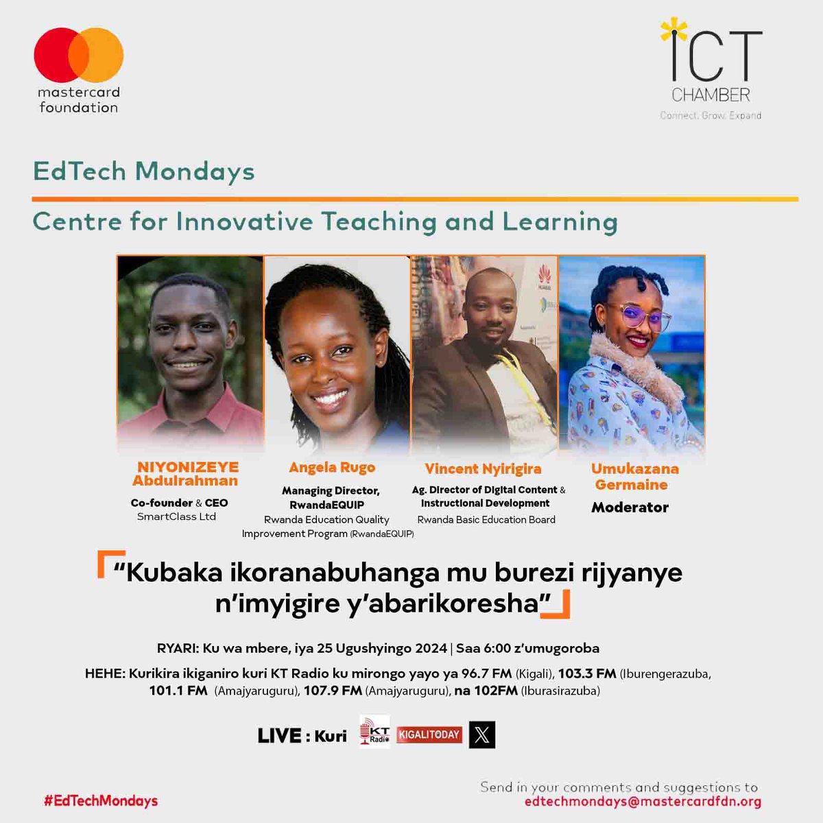 kigalitoday's tweet image. Imibare igaragaza ko 56% by’abanyeshuri bo mu mashuri abanza mu Rwanda bisanzura kwiga mu rurimi rw’Ikinyarwanda kurusha izindi ndimi. Nyamara amasomo ateguwe mu rurimi rw’Ikinyarwanda ashyirwa ku mbuga z’uburezi zifashisha ikoranabuhanga aracyari macye. Ikiganiro #EdTechMonday…