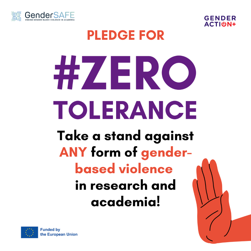 HorizonEU's tweet photo. 🚨 16 days of activism against gender-based violence starts today! 

From #IDEVAW to #HumanRightsDay let's pledge for genuine equality. Join the campaign by GenderSAFE &amp; @GENDERACTIONplus for zero tolerance to gender-based violence in academia &amp; research ✋