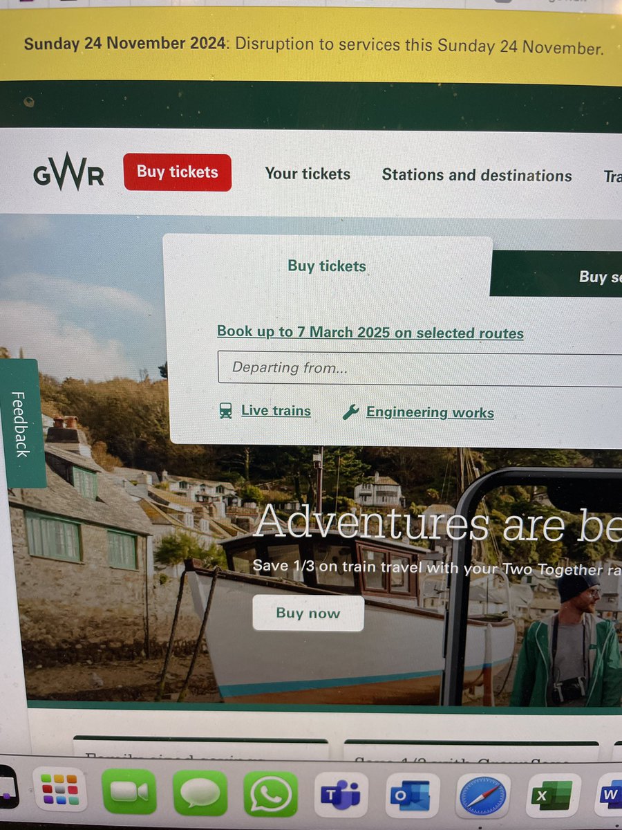Hi <a href="/GWRHelp/">GWR</a>. Your website only seems to have details of disruption from yesterday?!