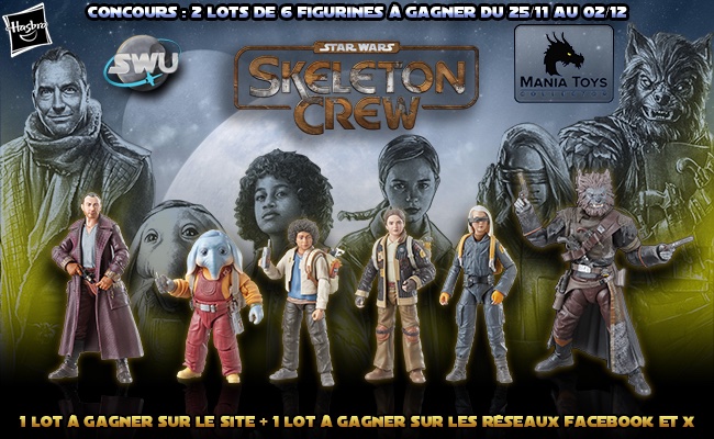 SWUcom's tweet photo. [#Concours] Avec Mania Toys Collector et Hasbro, on vous fait gagner 2 lots de figurines Black Series #SkeletonCrew. Pour jouer, RT ce tweet, suivez @SWUcom et @HasbroPulse, et taggez un(e) ami(e). Multipliez vos chances sur https://t.co/F0Cyerk9ZJ et https://t.co/7vHKEDi1nt. https://t.co/O2LdgnqCo0