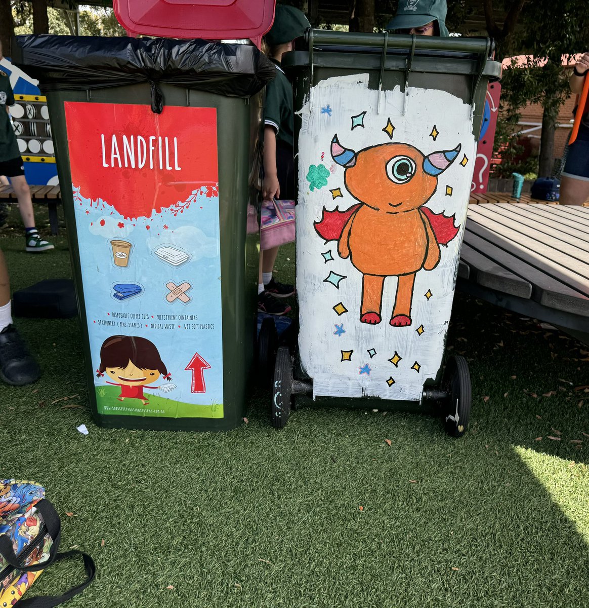Jorge Rodas (@mrjrodas) on Twitter photo To support our sustainability push students painted monsters on our return and earn bins! This little effort will go a long way to help reduce our carbon footprint 👣 ♻️🌏
<a href="/nattacakes/">Natalie Plowman</a> <a href="/mr_cbade/">Christian Bade</a> <a href="/JoGardiner11/">Jo Gardiner</a> To support our sustainability push students painted monsters on our return and earn bins! This little effort will go a long way to help reduce our carbon footprint 👣 ♻️🌏
<a href="/nattacakes/">Natalie Plowman</a> <a href="/mr_cbade/">Christian Bade</a> <a href="/JoGardiner11/">Jo Gardiner</a>