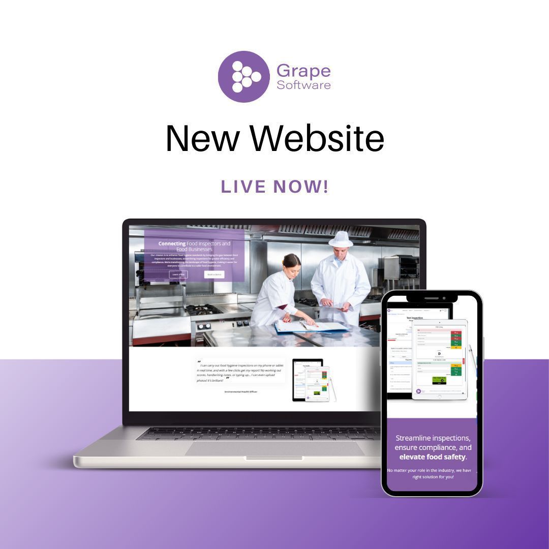 grape_software's tweet image. 🎉 Our New &amp;amp; Improved Website is NOW Live! 🎉

We&apos;ve made some exciting updates to enhance your experience with Grape INSPECT even more! 🍇

You can now explore the new look and see how Grape INSPECT can transform your food audit process.

⏳ Check it out: buff.ly/4i2Wt04