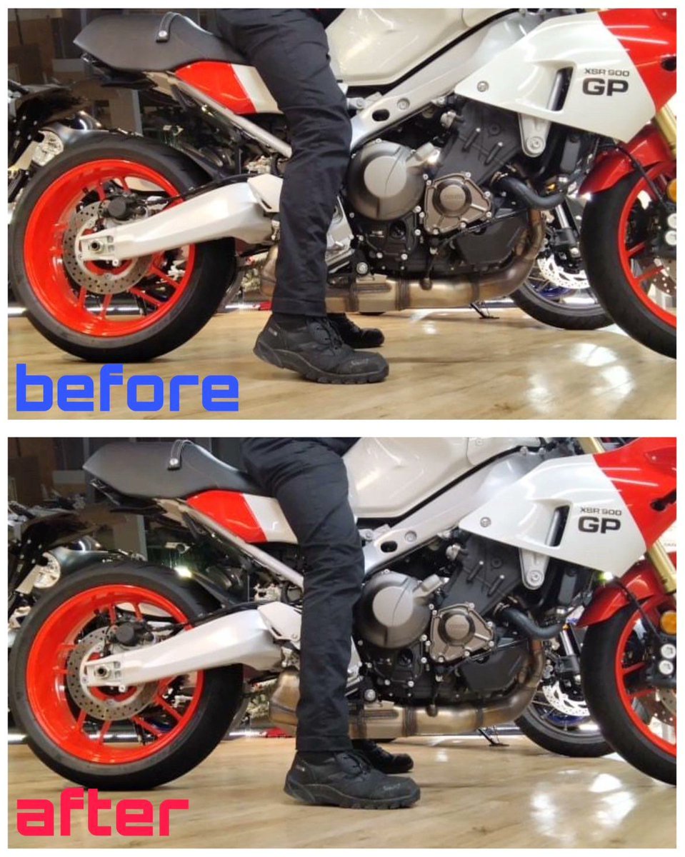 セール期間中、XSR900 GPを配備中の店舗にて アンコ抜きを施したシート