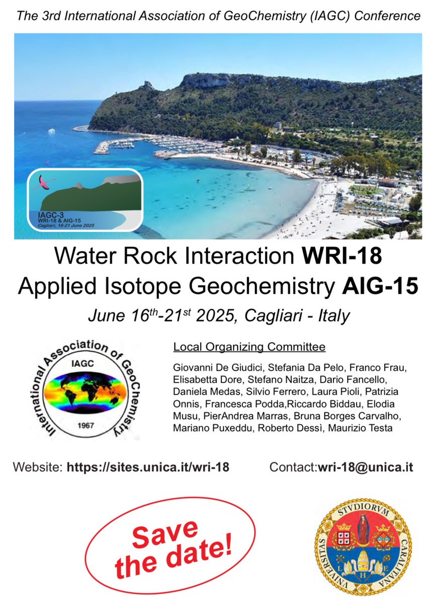 🧶📢 Looking for a beautiful place for a conference 🏖️😎 and have interesting discussions on hot topics regarding fluids, melts and how they interact with crust and mantle rocks? 🤓🔬⚒️

unica-wri-18.it