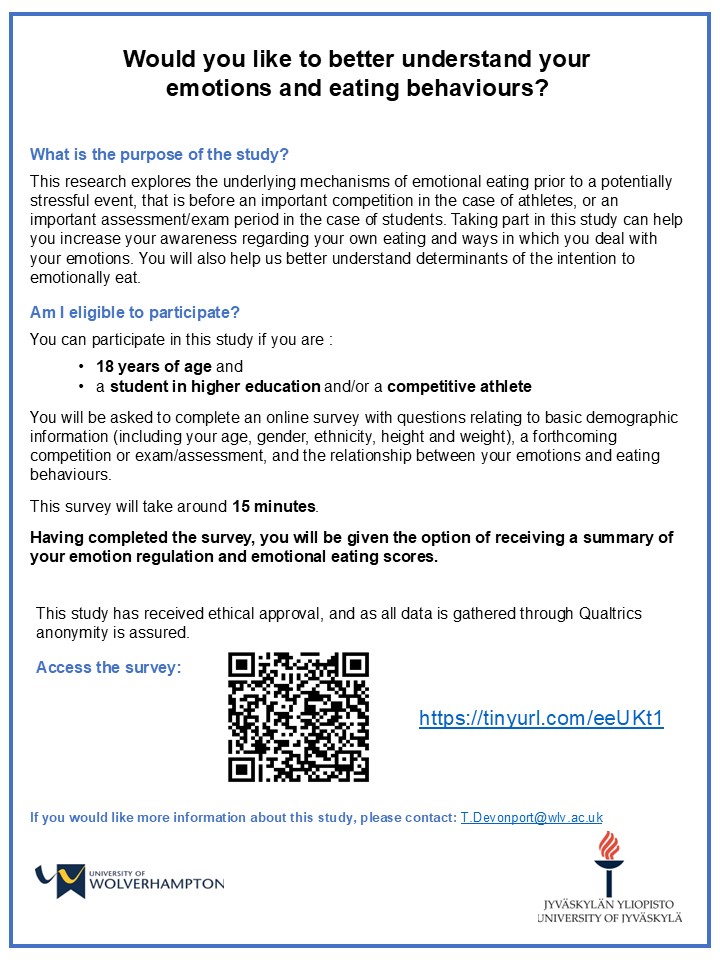 Would you like to know more about your #emotions and how this influences your #eating?#emotionaleating #Researchproject Then please consider taking part in this research by clicking this link 👇tinyurl.com/eeUKt1
