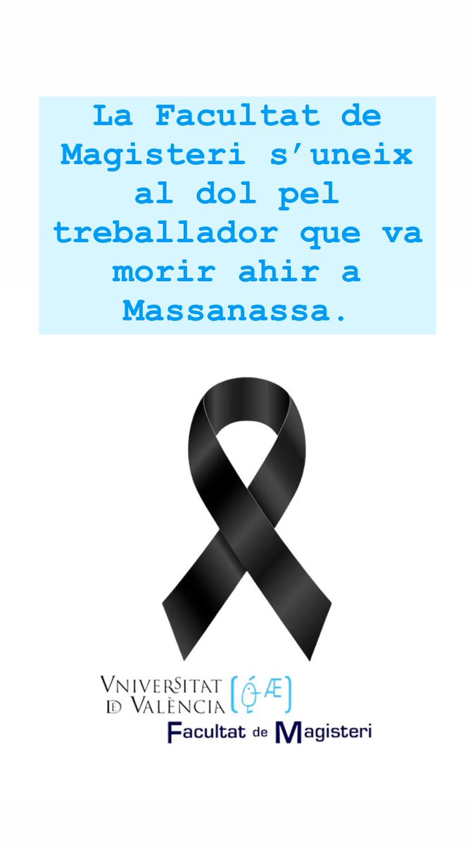 Justament el dia que rebem al col·legi Lluís Vives de Massanassa en les nostres instal·lacions, hem de lamentar la mort ahir d’un operari en aquell centre #dep