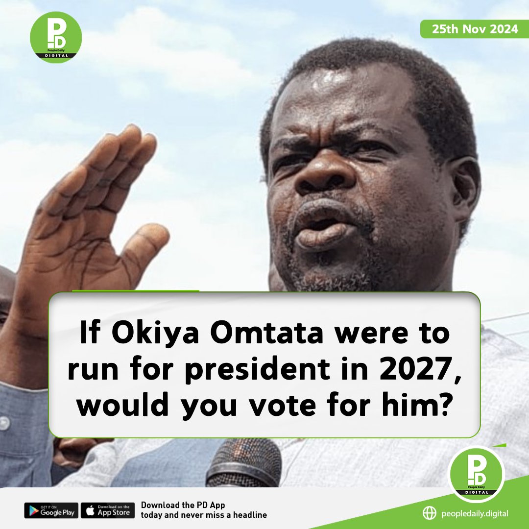 PeopleDailyKe's tweet image. If Okiya Omtata were to run for president in 2027, would you vote for him?
 #PDQuestions #TalktoPD