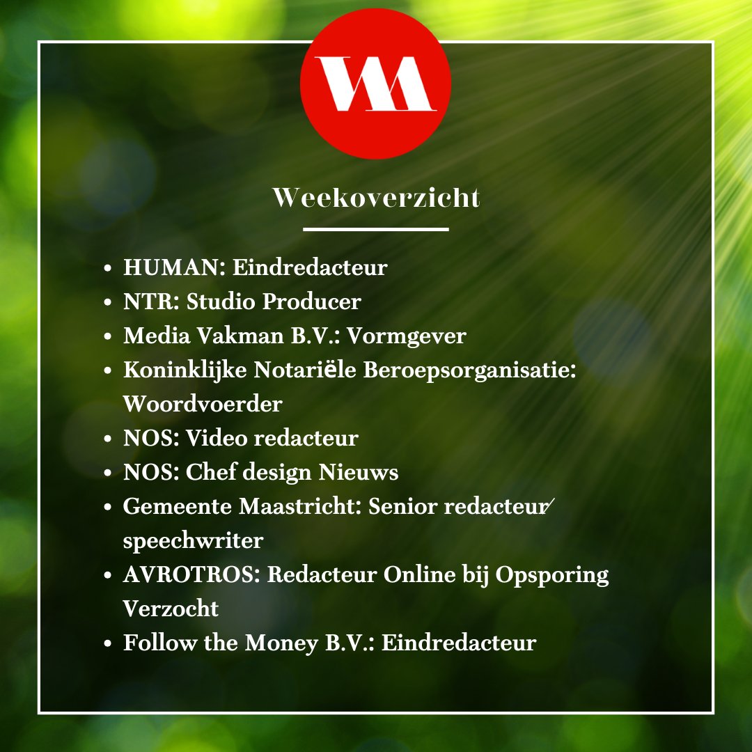 Vacatureoverzicht week 47. 💼
Alle vacatures van de afgelopen week op één rijtje.
Zit jouw droombaan er tussen?
Volg ons ook op Instagram: bit.ly/4ahunJY #villamedia #vacatures #journalistiek
