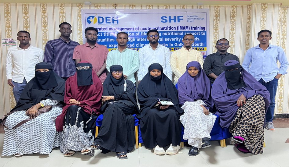 Team members participated in a 5-day training on Integrated Management of Acute Malnutrition (IMAM) in Galkacyo to enhance their skills to address malnutrition effectively. Thanks to SHF Somalia Humanitarian Fund for making this possible.