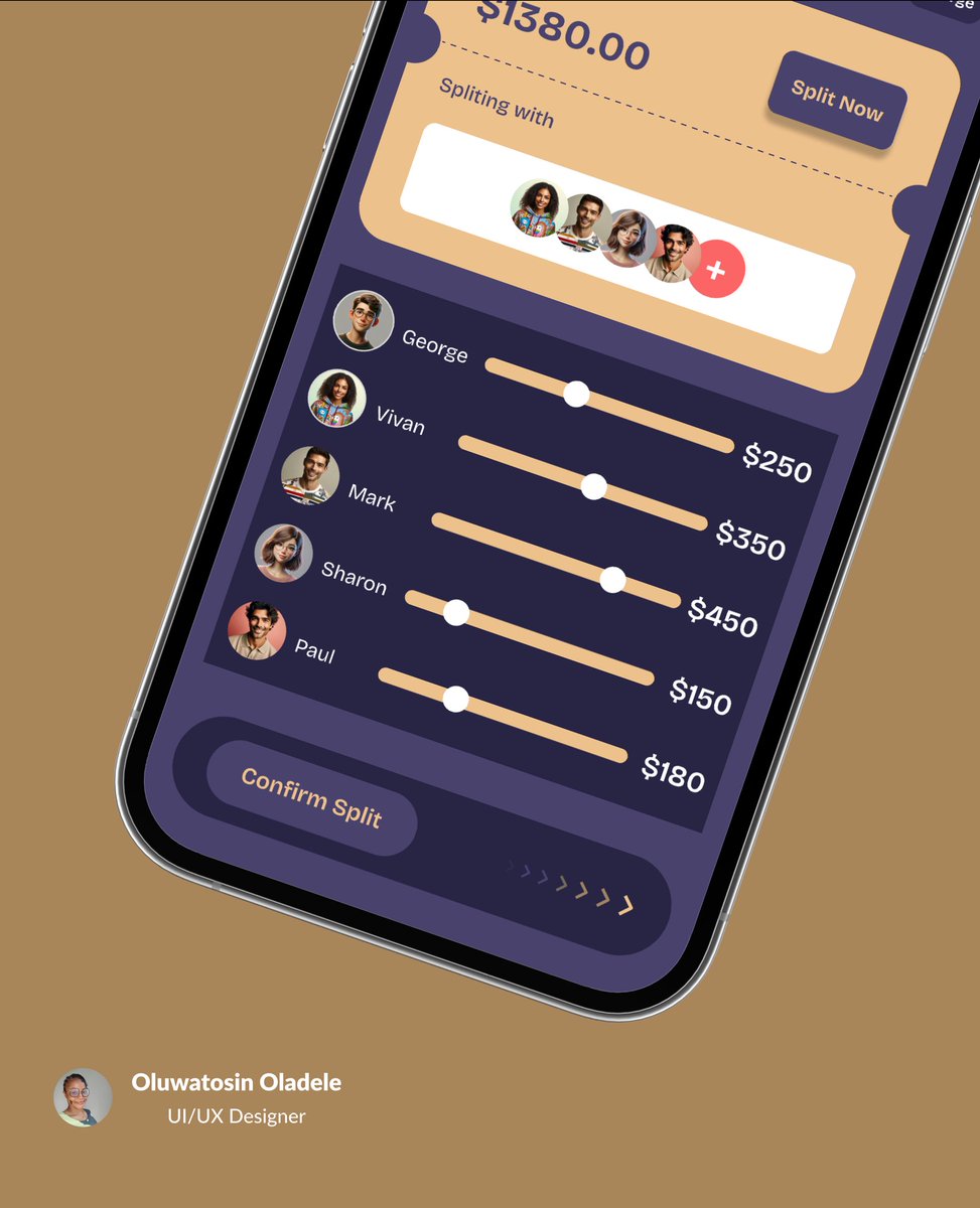 iam_tosin_'s tweet photo. Simplifying bill splits with style!
Check out my latest design for SplitEase
📍Dark mode elegance
📍Add participants seamlessly
📍Adjust splits with slider
Splitting expenses has never been this intuitive!
What do you think?
#UIDesign
#BillSplitter
#UXDesign
#alpmfd
#alpmfc https://t.co/qbznMwXBel