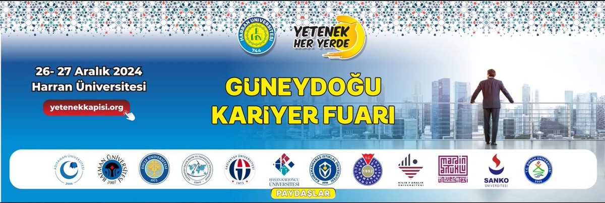 BATUKariyerMer's tweet photo. Güneydoğu Anadolu Bölgesel Kariyer Fuarı, 26-27 Aralık 2024 tarihlerinde Şanlıurfa Harran Üniversitesi ev sahipliğinde İktisadi ve İdari Bilimler Fakültesi’nde yapılacaktır.
Fuara katılım için başvurular, https://t.co/JUyVK0vA3k adresi üzerinden yapılmaktadır. https://t.co/CNO56WsFc4