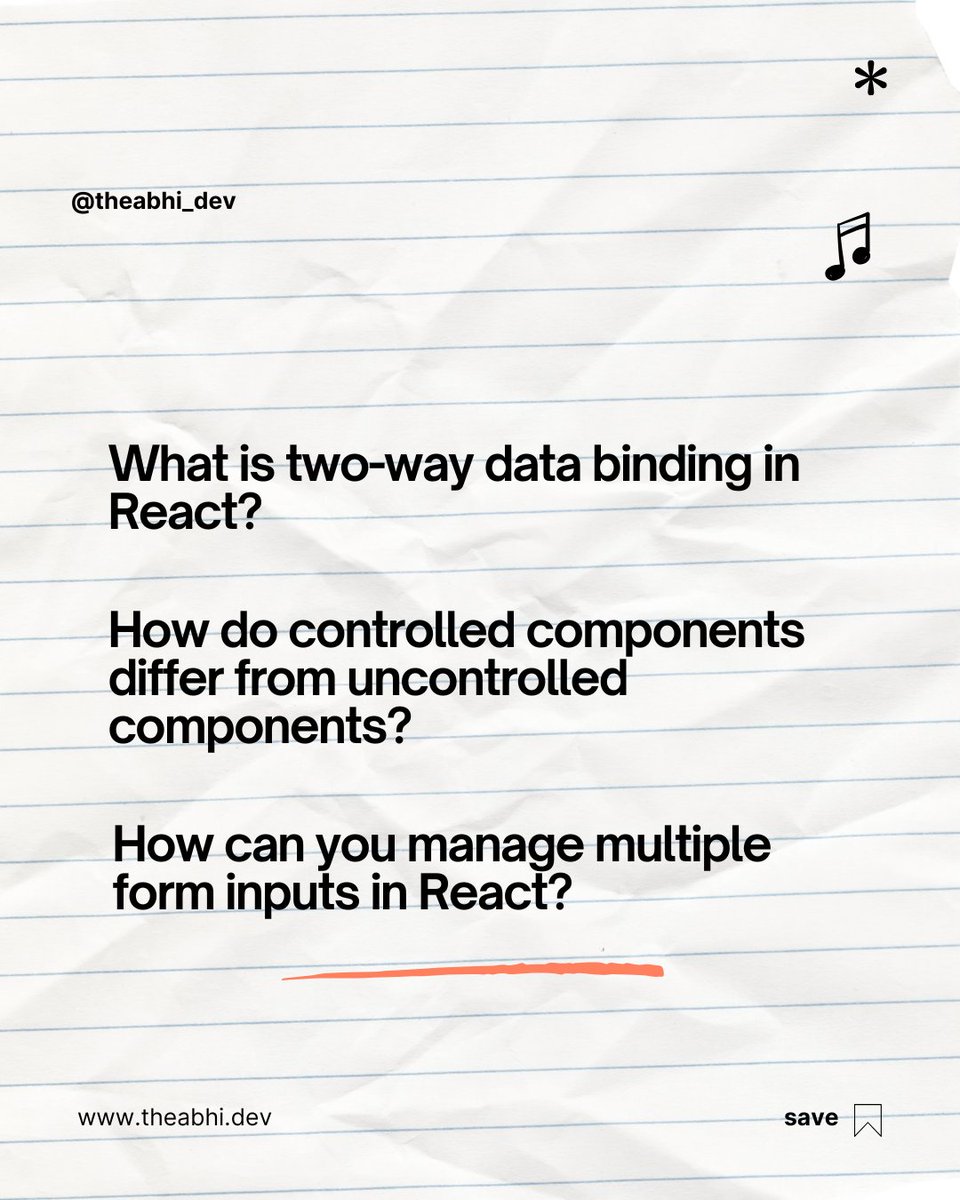 theabhi_dev's tweet image. React Form Handling Interview Prep! 💡 Master these questions to ace your next React interview on forms, validation, and state management. 🚀 #ReactInterview #CodingPrep #MERNChallenge 1/2