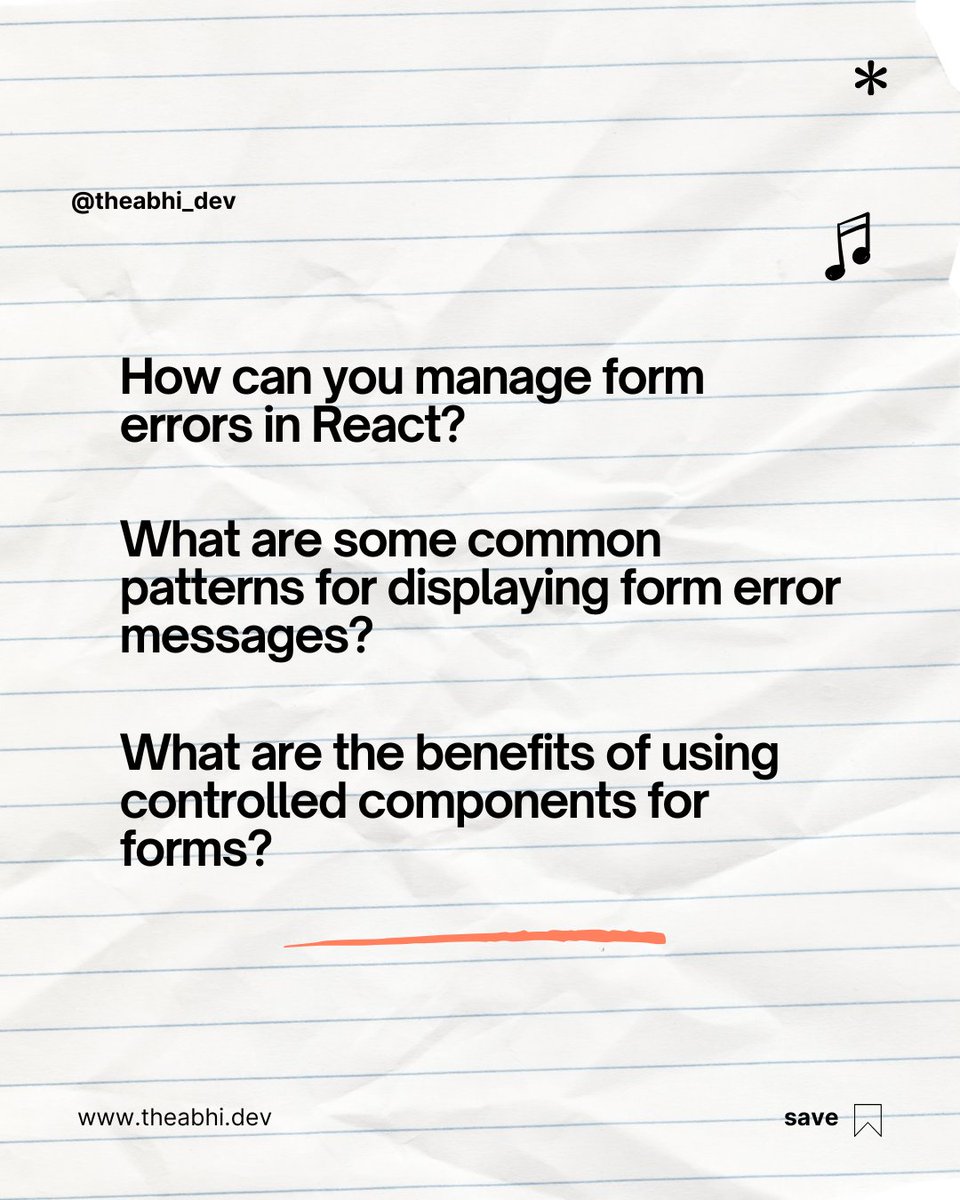 theabhi_dev's tweet image. React Form Handling Interview Prep! 💡 Master these questions to ace your next React interview on forms, validation, and state management. 🚀 #ReactInterview #CodingPrep #MERNChallenge 1/2