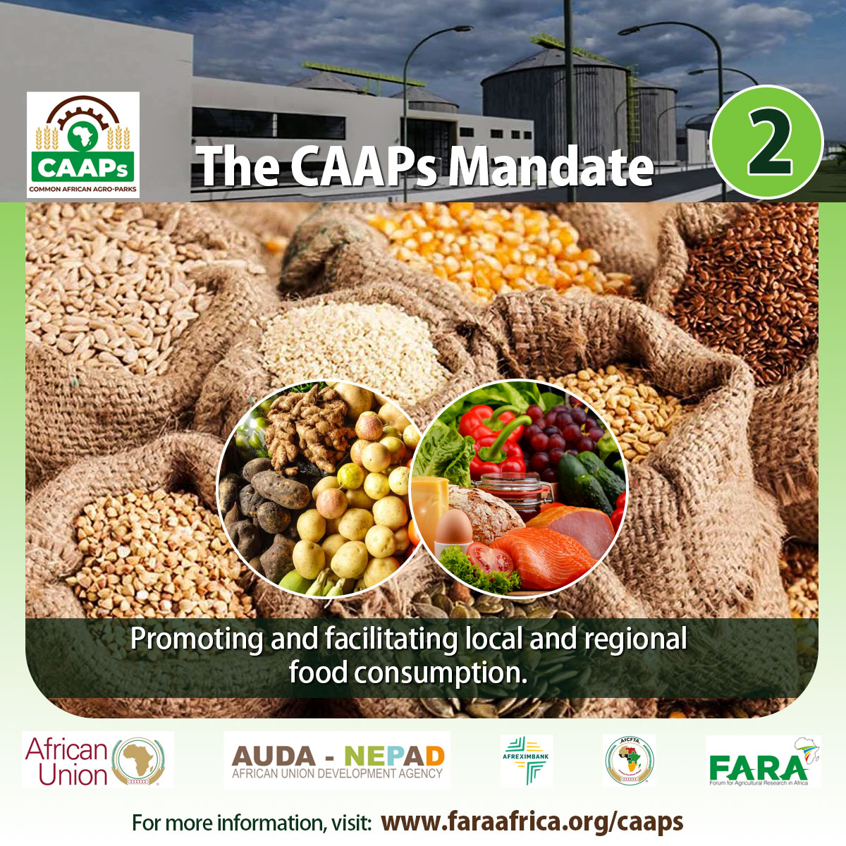 FARAinfo's tweet photo. Common African Agro-Parks #CAAPs are revolutionizing agriculture across Africa with 5 agro-industrial zones.

By boosting key crops, enhancing trade, and creating jobs, #CAAPs are driving growth and reducing import reliance for a prosperous Africa.

🔗 https://t.co/t8zurxDeAz https://t.co/9N7Gu9cdlf