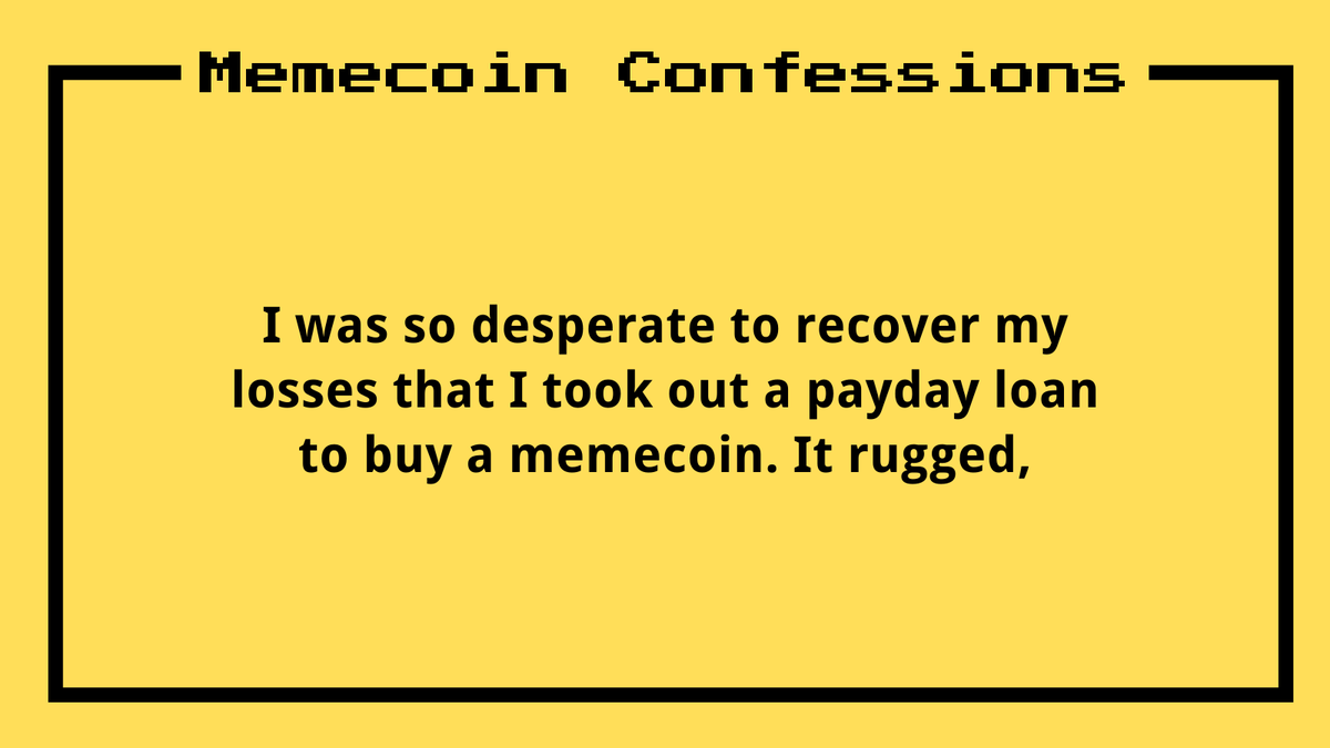 Memecoin Confessions tweet media