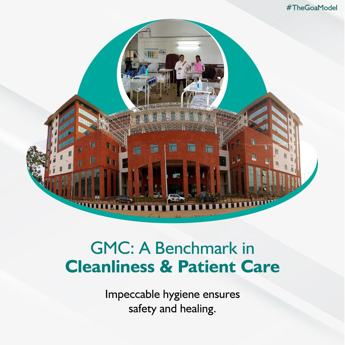 The_GoaModel's tweet photo. Patient care remains a top priority at @GoaGmc! With impeccable cleanliness and compassionate care, GMC sets the benchmark for quality healthcare, fostering a patient-first culture for all.
#TheGoaModel #CleanHealthcare #PatientCare #GoaHealth #MedicalExcellence #HygieneMatters https://t.co/H6PcbjAZFd