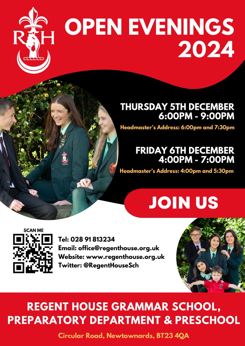 Just a reminder of our upcoming Open Evenings!